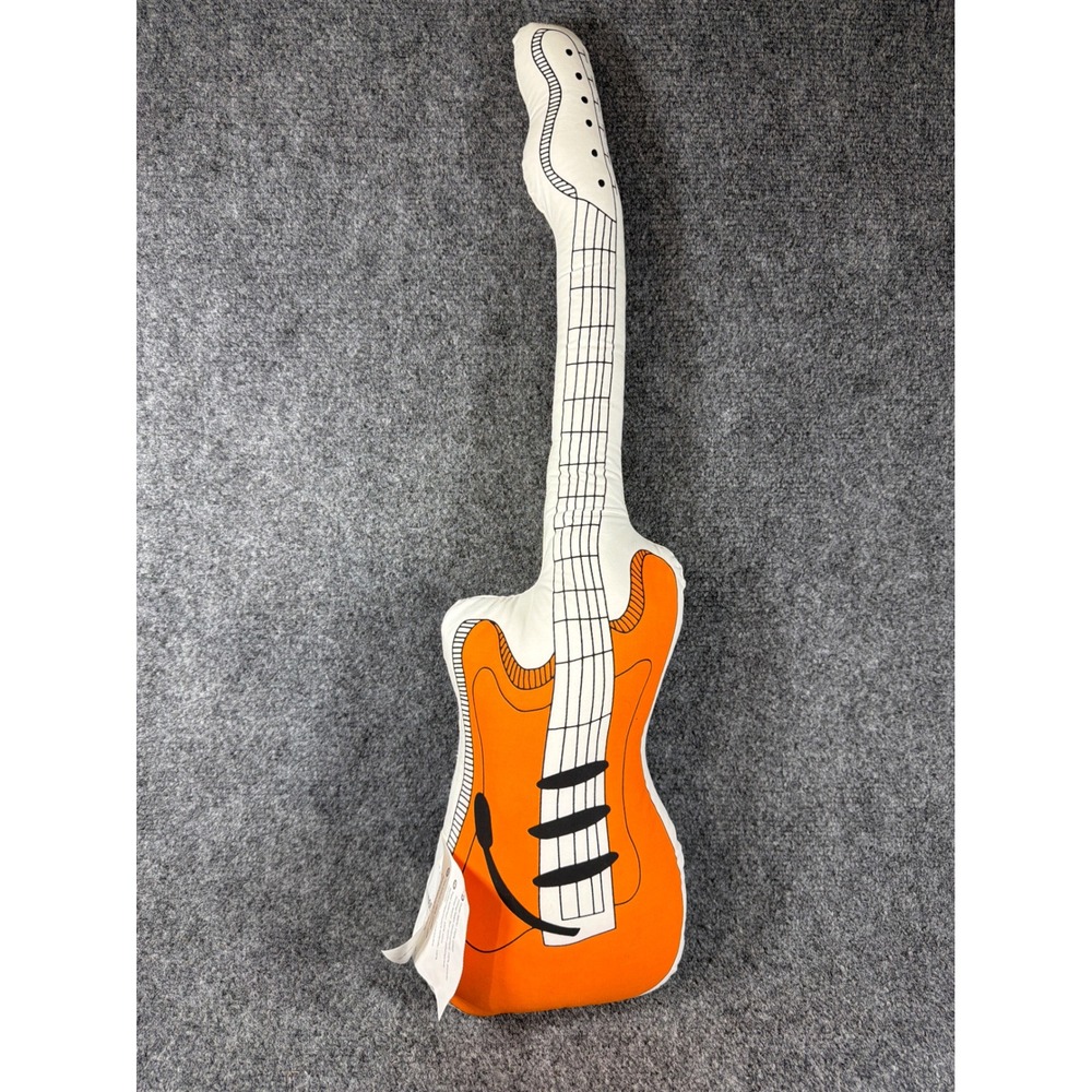 IKEA Thorine‎ Guitar Plush Pillow Reversible Orange Blue Decorative Cushion 25x7